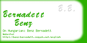 bernadett benz business card